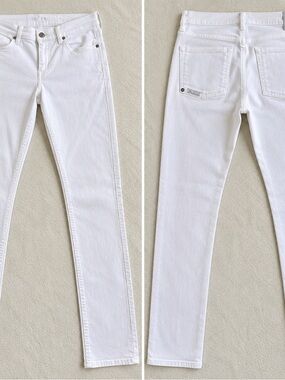 7 For All Mankind White Stretch Slim Jeans Size 29